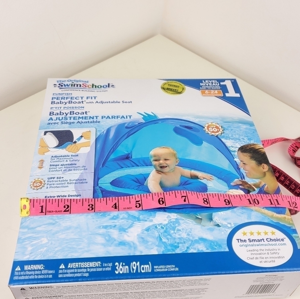 Kids SwimSchool Fun Fish BabyBoat in Blue by Aqua Leisure 6-24 months New - Picture 9 of 12